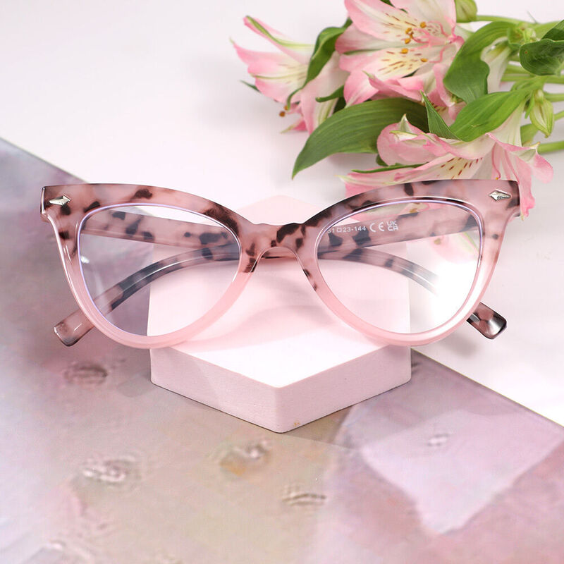Alma Cat Eye Pink Glasses