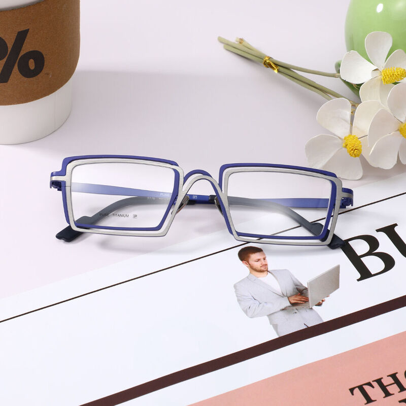 Colinee Rechteckige Graue Brille