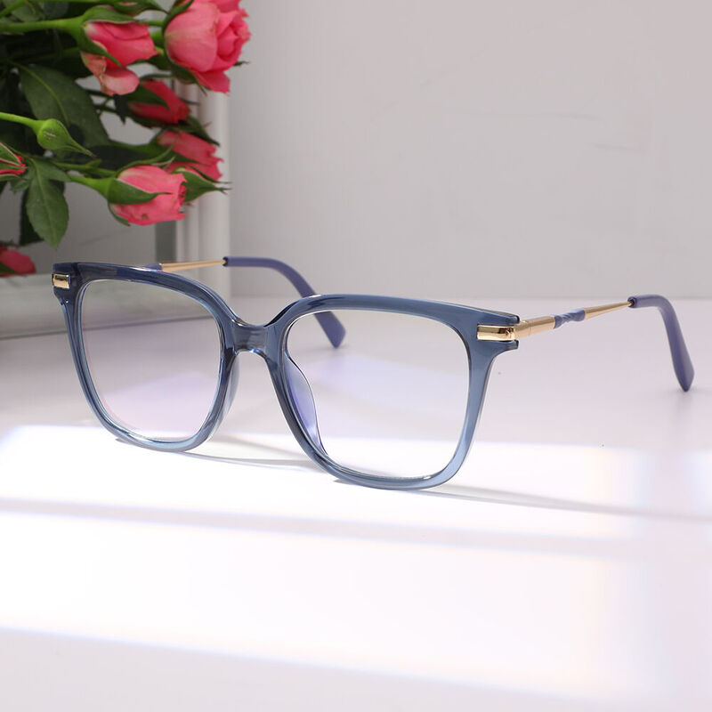 Franci Square Blue Glasses