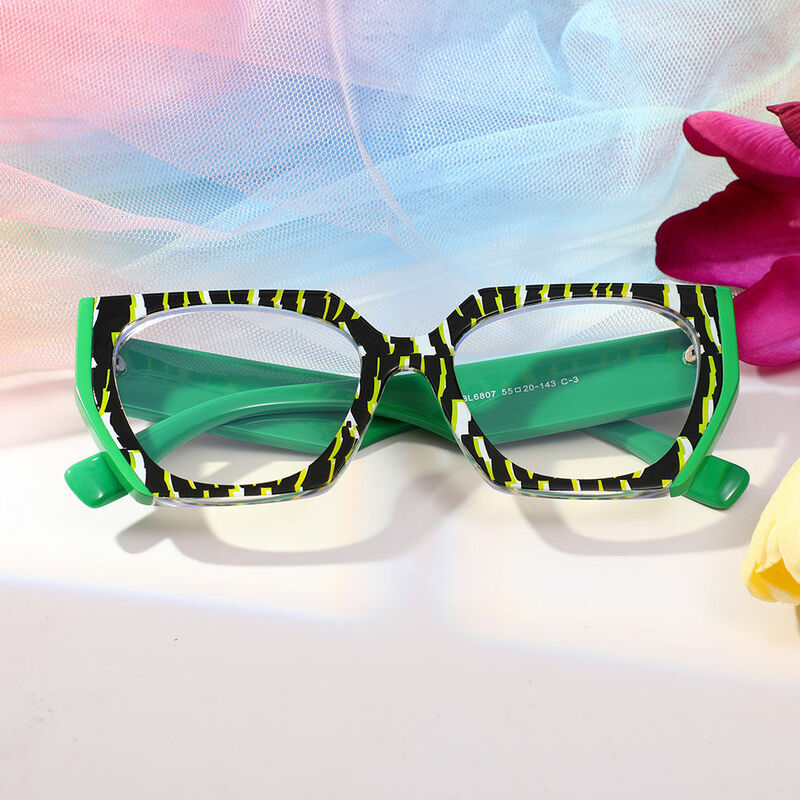 Pepys Cat Eye Green Glasses