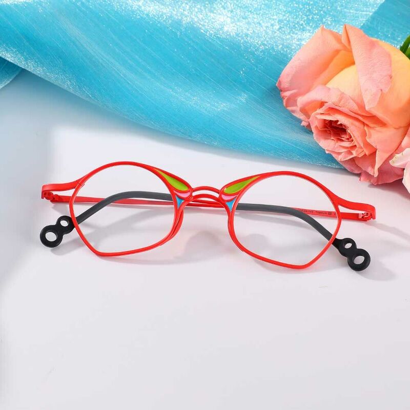 Maria Geometric Red Glasses