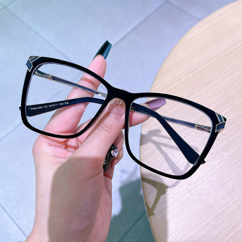 Newman Cat Eye Black Glasses