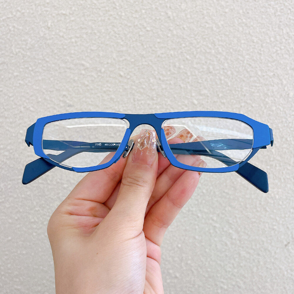 Deliaoa Rechteckige Blaue Brille