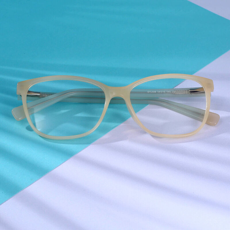 Lush Square Beige Glasses