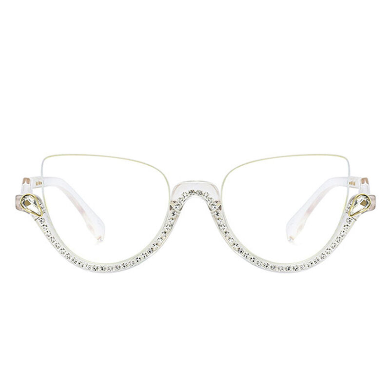 Hebe Cat Eye White Glasses