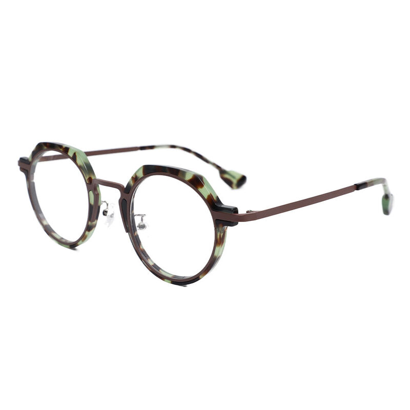 Bevia Round Green Tortoise Glasses