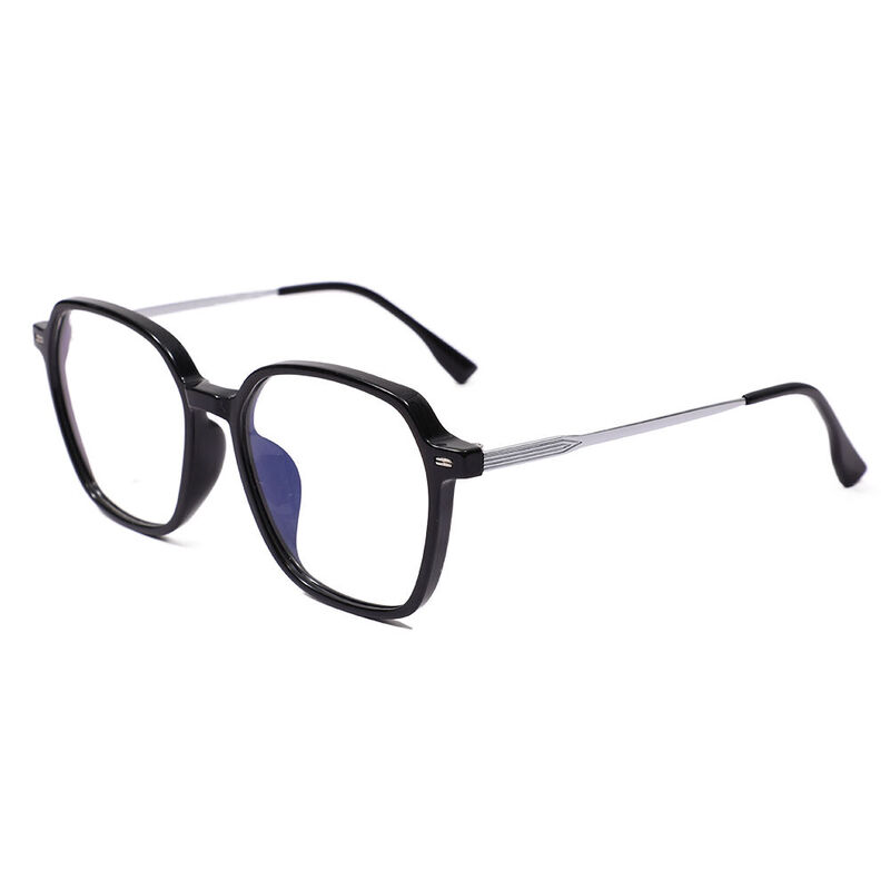 Spenae Geometric Black Silver Glasses