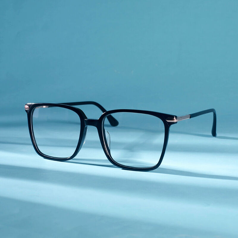 Confession Quadratische Schwarze Brille