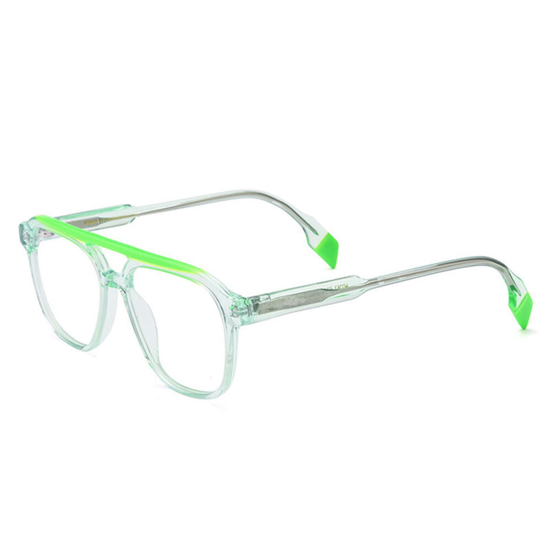 Arielle Aviator Green Glasses