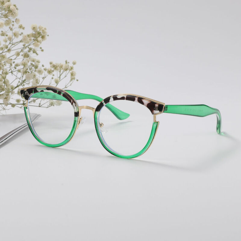 Harte Cat Eye Green Glasses