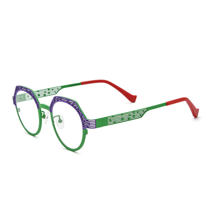 Caush Geometric Green Glasses