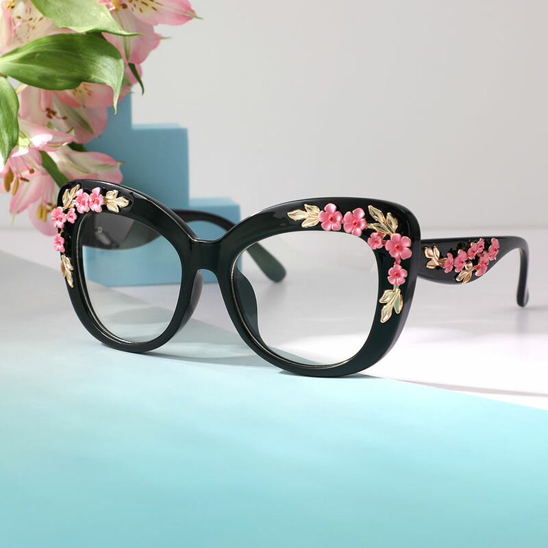 Roneld Cat Eye Black Glasses