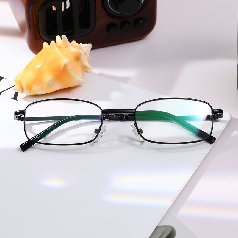 Kennan Rectangle Black Glasses