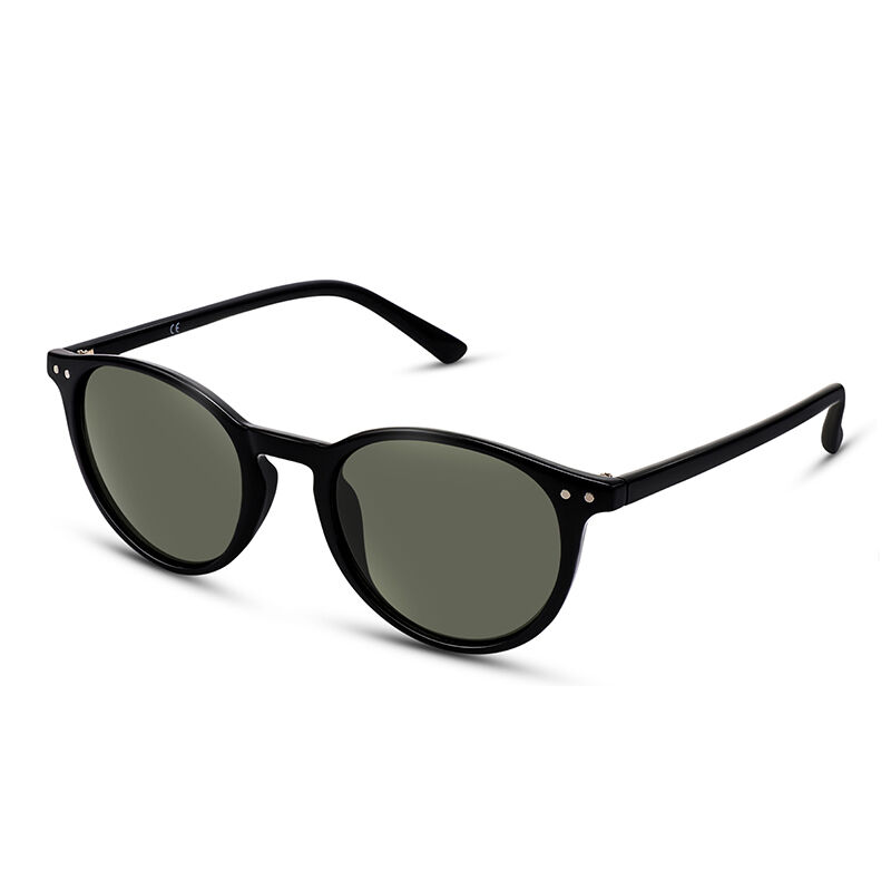 Omnipotent Round Black/Green Sunglasses