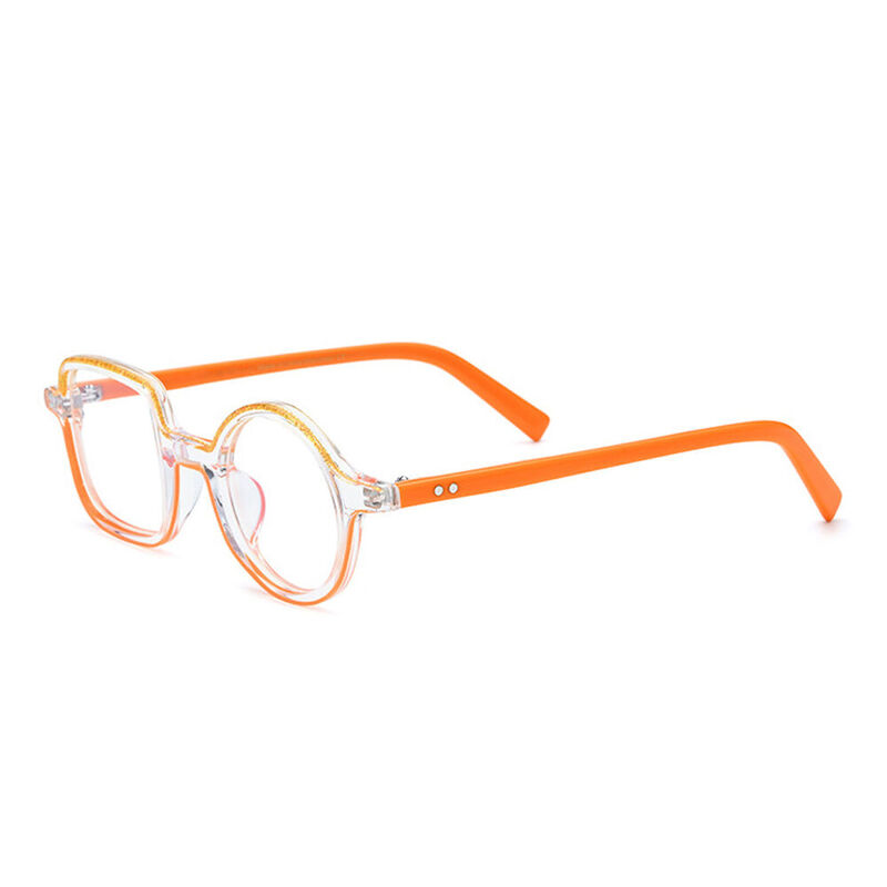 Enid Square Round Orange Glasses
