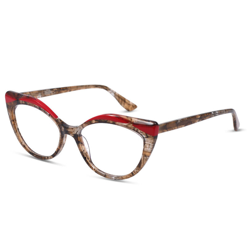 Paciolla Cat Eye Brown Glasses