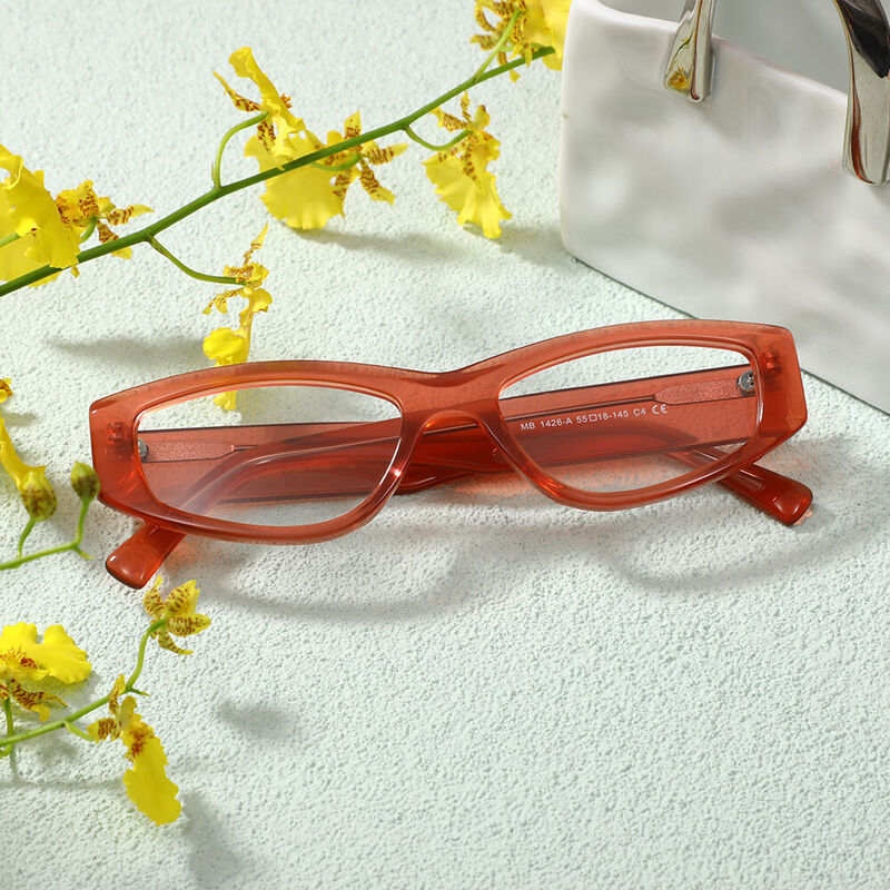 Gregee Oval Red Glasses