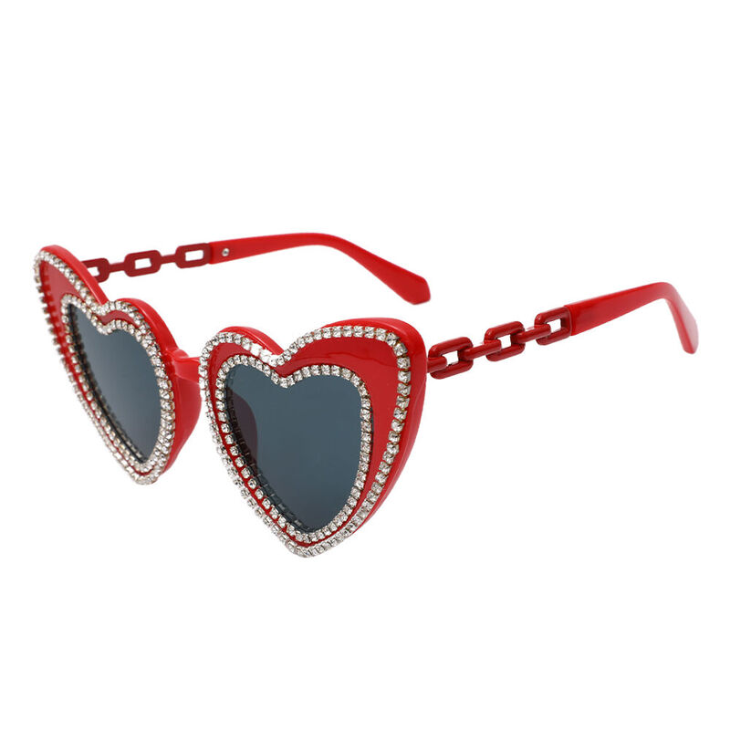 Phoeah Heart Red Sunglasses