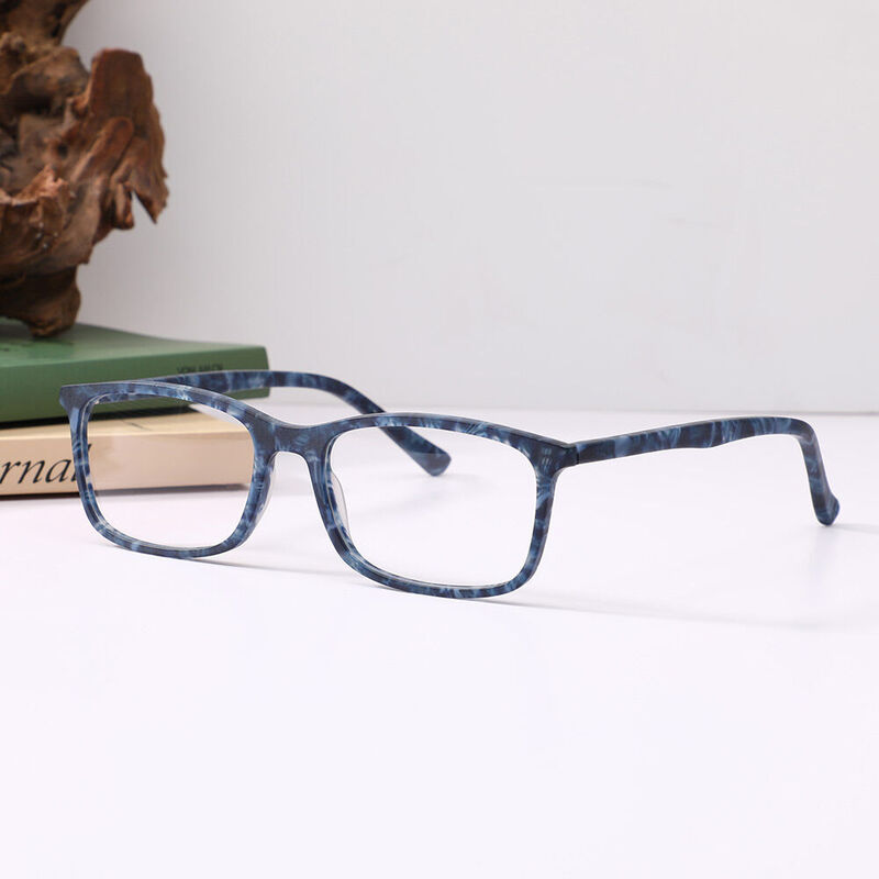 Baree Rectangle Blue Tortoise Glasses