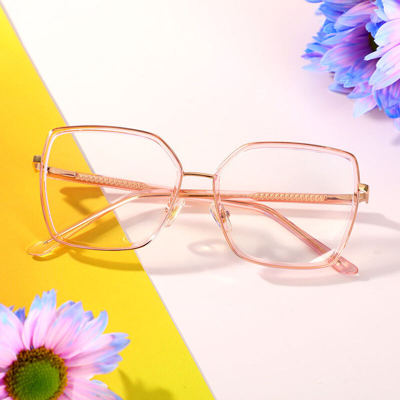Hemingwe Geometric Pink Glasses