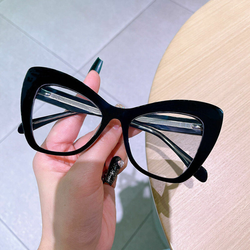 Huggins Cat Eye Black Glasses