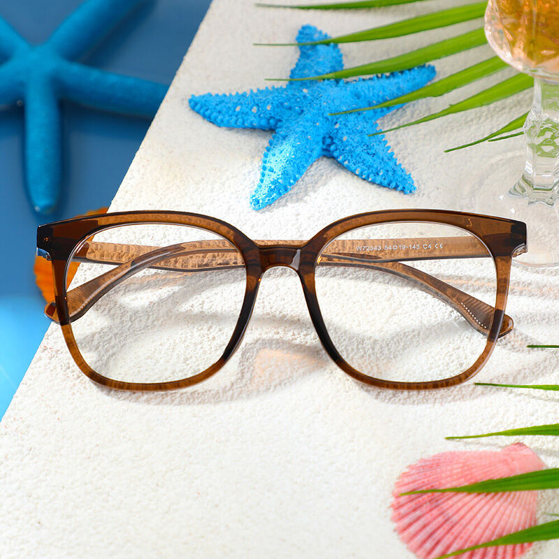 Gilbert Square Brown Glasses