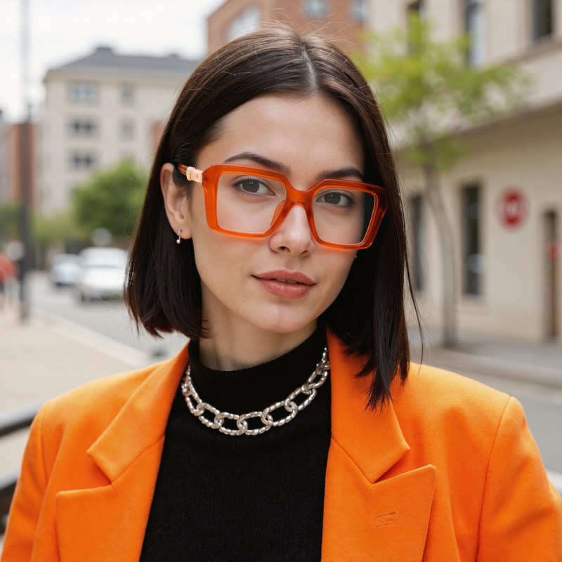 Boyce Square Orange Glasses