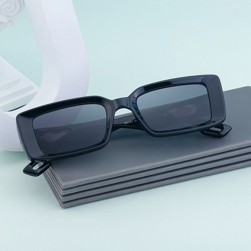 Strive Rectangle Black Sunglasses