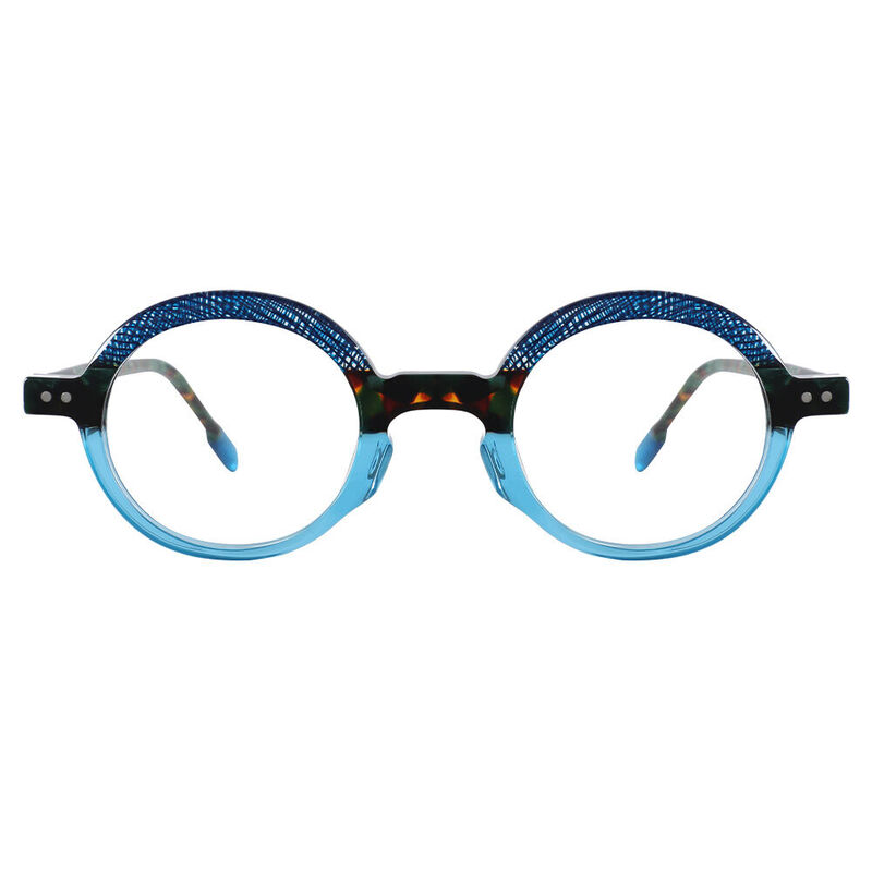Devin Round Blue Glasses - Aoolia.com