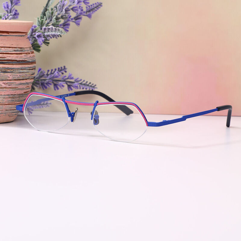 Norten Geometric Purple Glasses