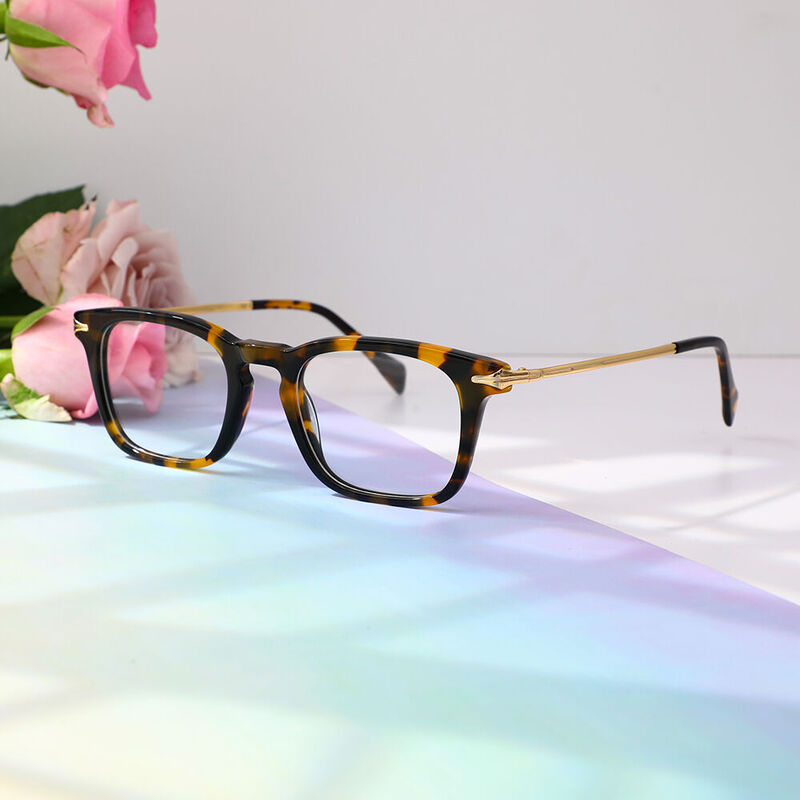 Dorothe Rectangle Tortoise Glasses