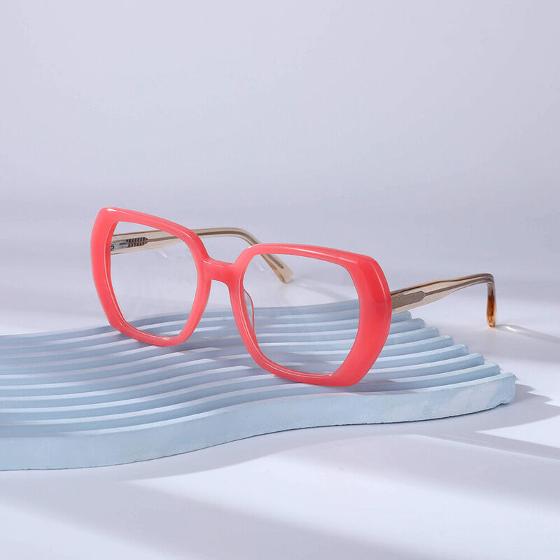 Wonderland Geometric Pink Glasses