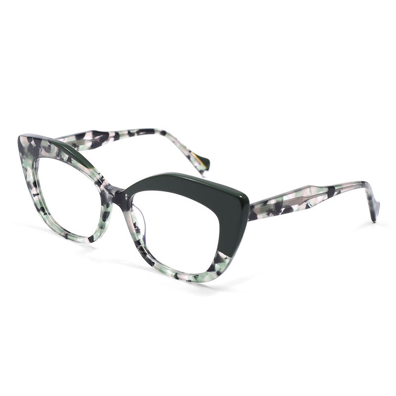 Caswell Cat Eye Green Glasses