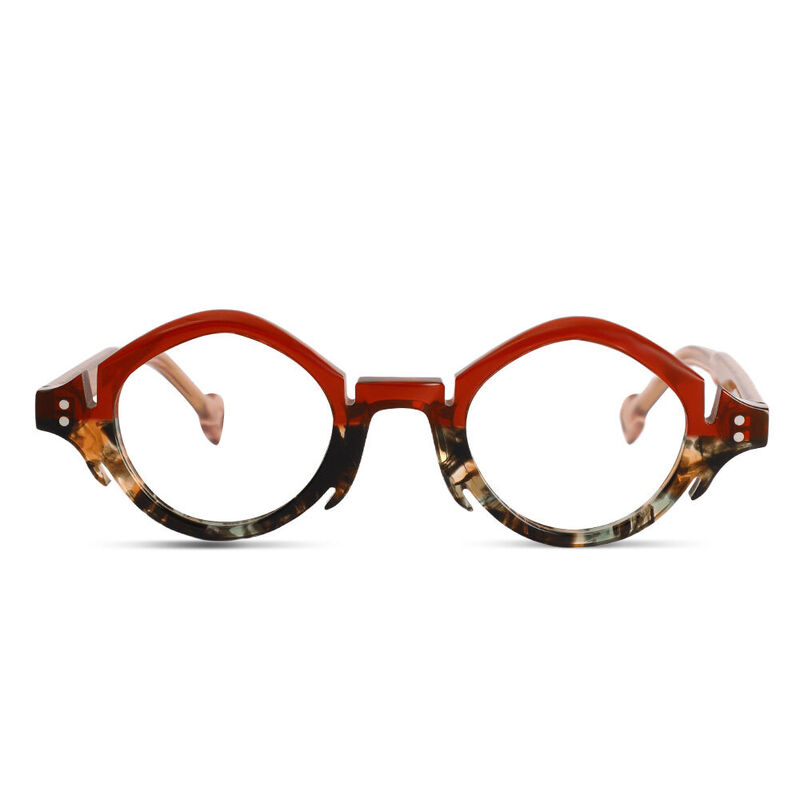 Beaufort Round Red Glasses