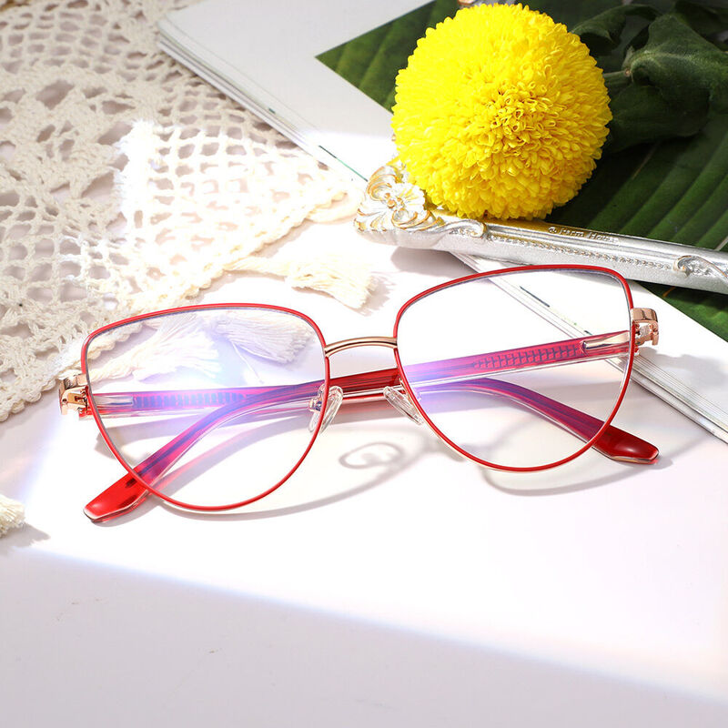 Silas Cat Eye Red Glasses