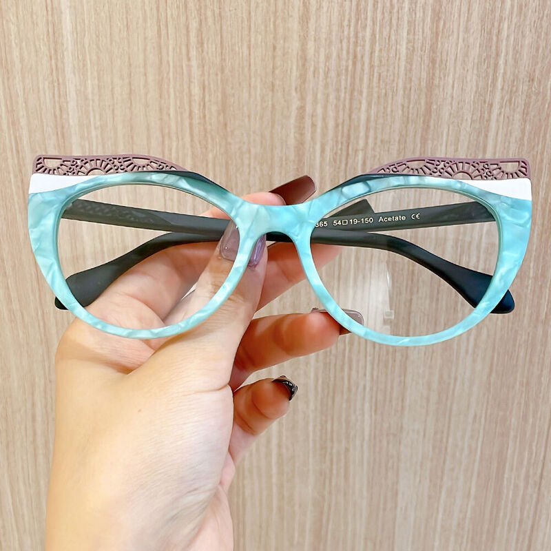 Anderso Cat Eye Blue Glasses