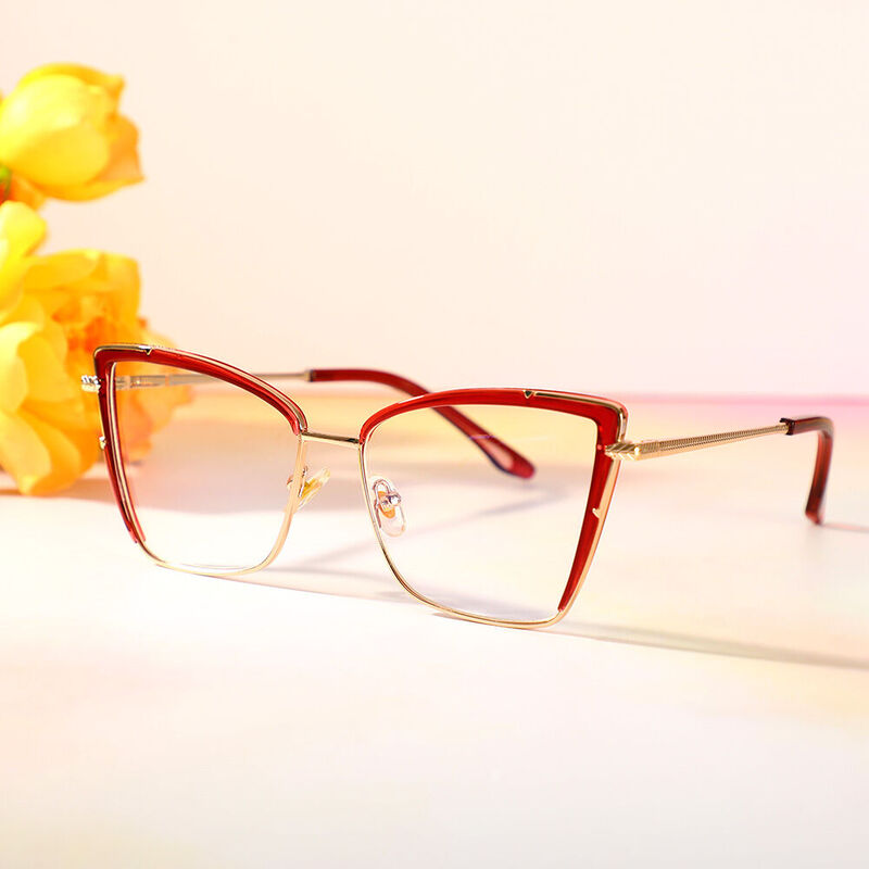 Burke Cat Eye Red Glasses