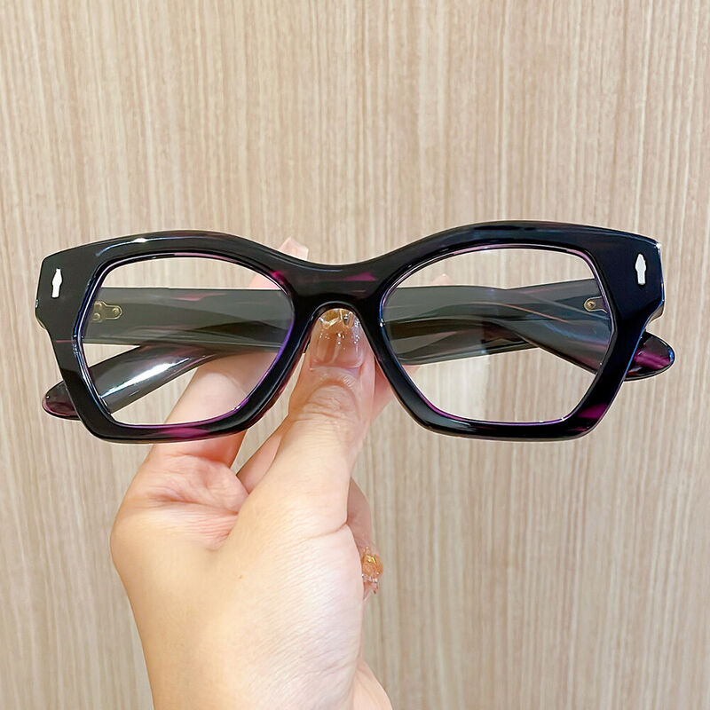 Carme Geometrische Lila Brille