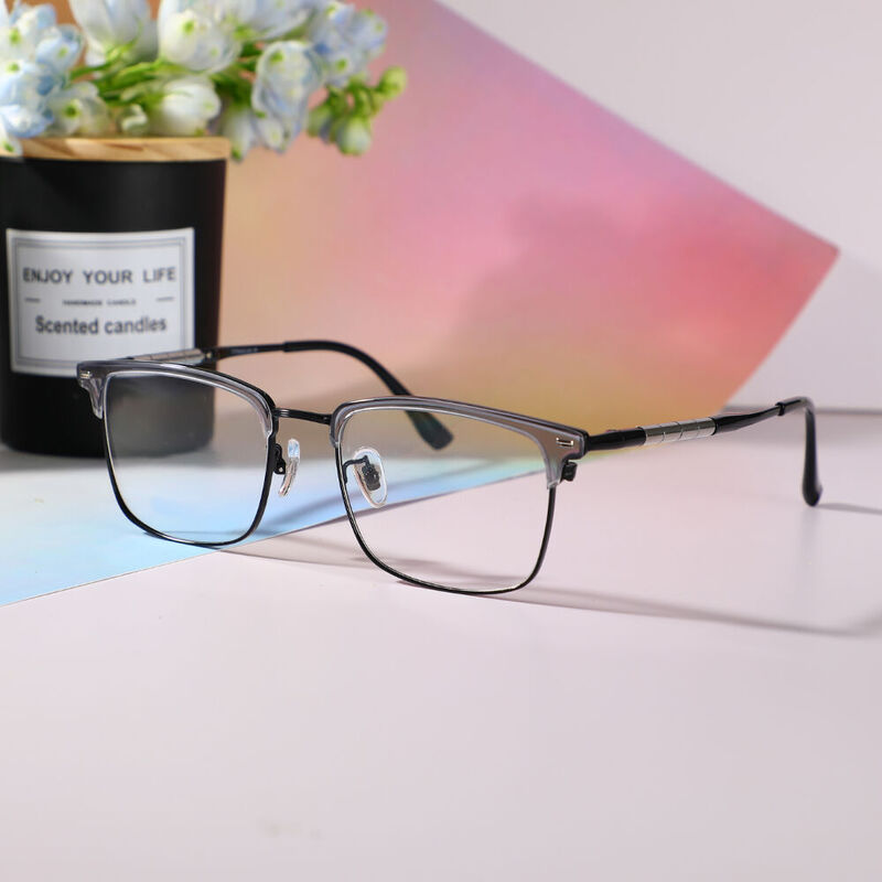 Sapir Browline Gunmetal Glasses