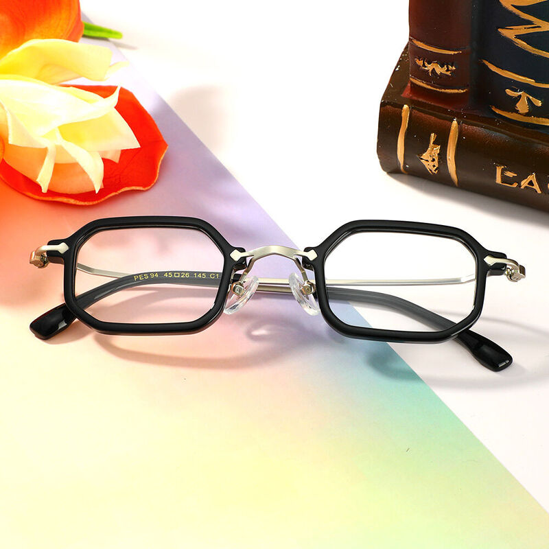 Perry Rectangle Black Glasses