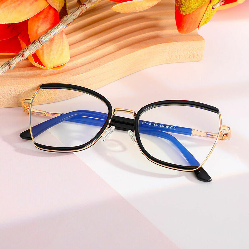 Novia Cat Eye Black Glasses