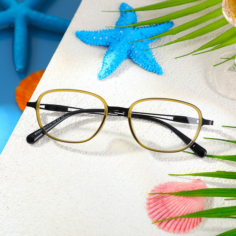 Marjorie Rectangle Green Glasses