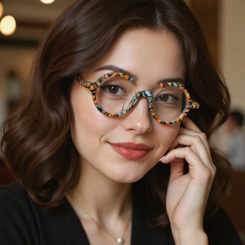 Amelia Runde Gelbe Brille