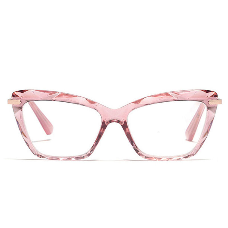 Annaisha Cat Eye Pink Clear Glasses