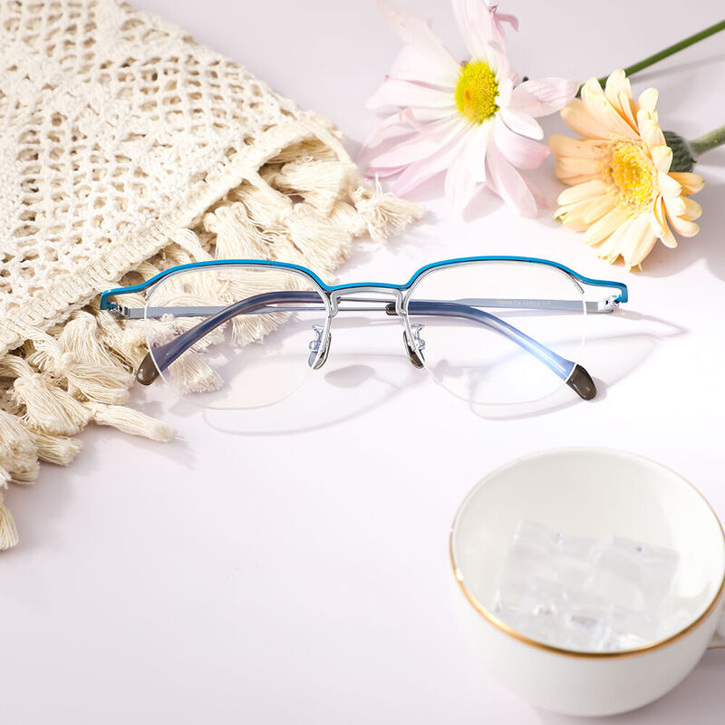 Hayda Square Blue Glasses