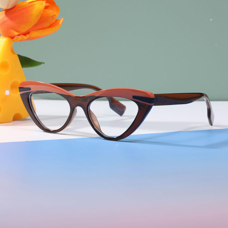 Emma Cat Eye Brown Glasses