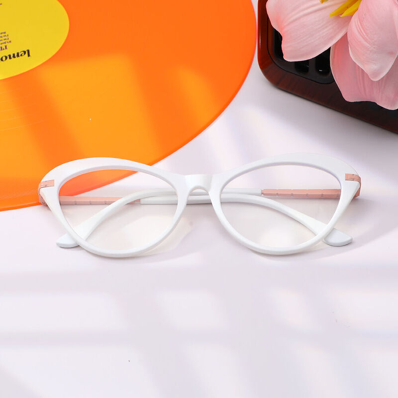 Rala Cat Eye White Glasses