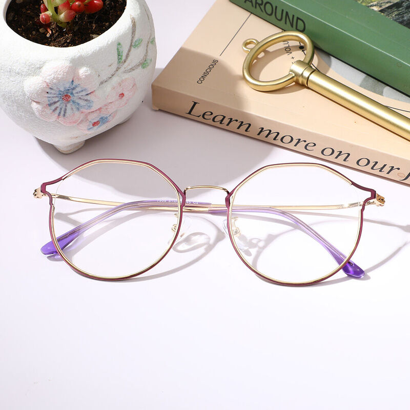 Finger Geometric Purple Glasses