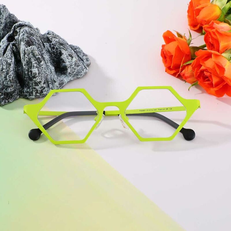 MacArthu Geometric Green Glasses