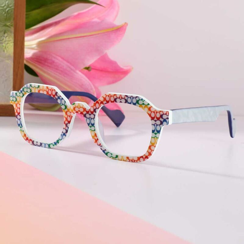 Zebulon Quadratische Weiße Brille
